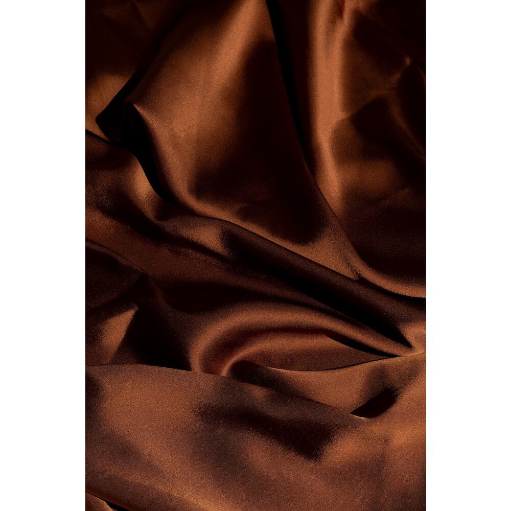 RoAri Mini Skirt Size S Stella Satin Brown Vegan Silk 90s Minimalist Chic Luxe - Picture 2 of 8